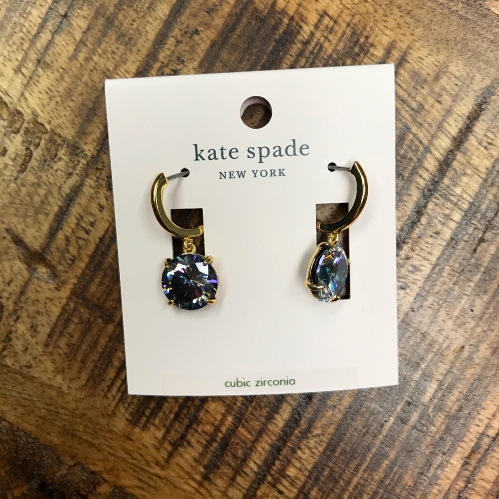 kate spade New York Round CZ Huggie Hoop Earrings